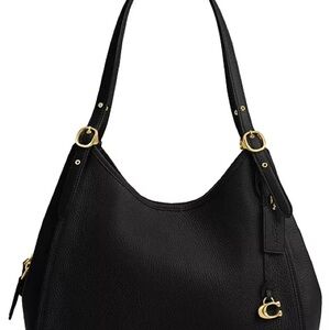 Coach Bella-Black Shoulder Bag with Gold Details
